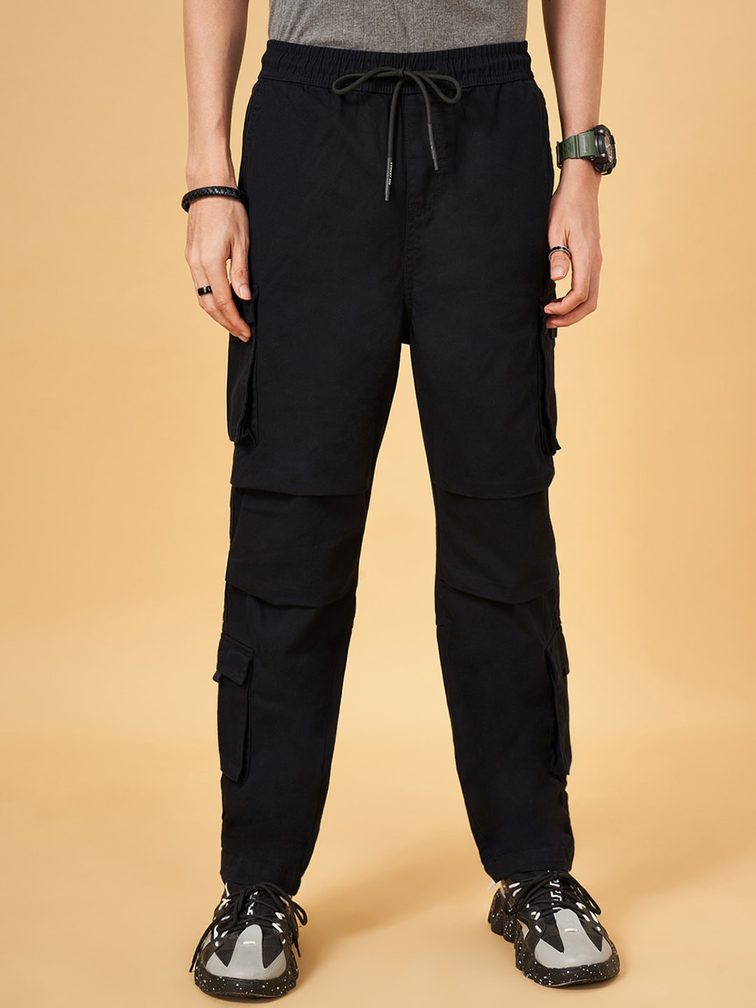 Street 808 by Pantaloons Men Pure Cotton Relaxed-Fit Track Pant