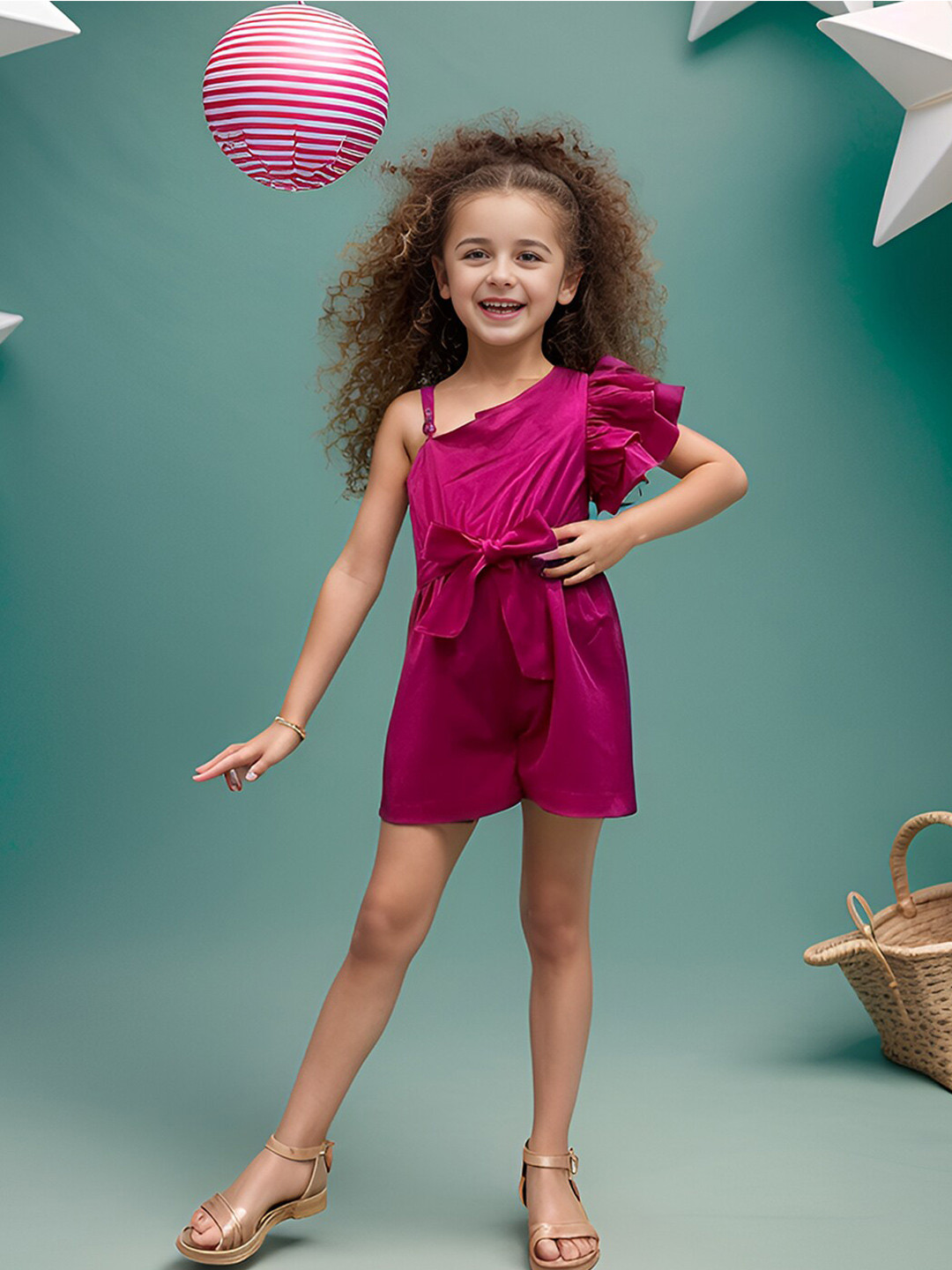 A.T.U.N. One Shoulder Short Sleeves A-Line Dress