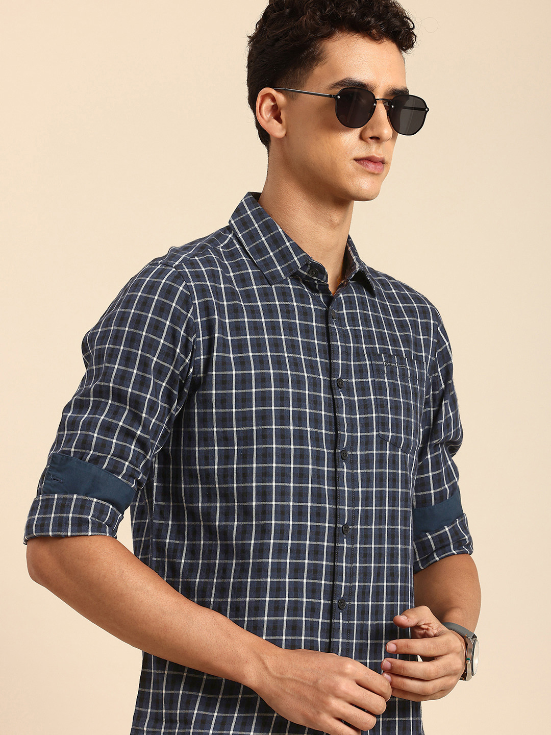 Being Human Classic Slim Fit Tartan Checked Casual Shirt
