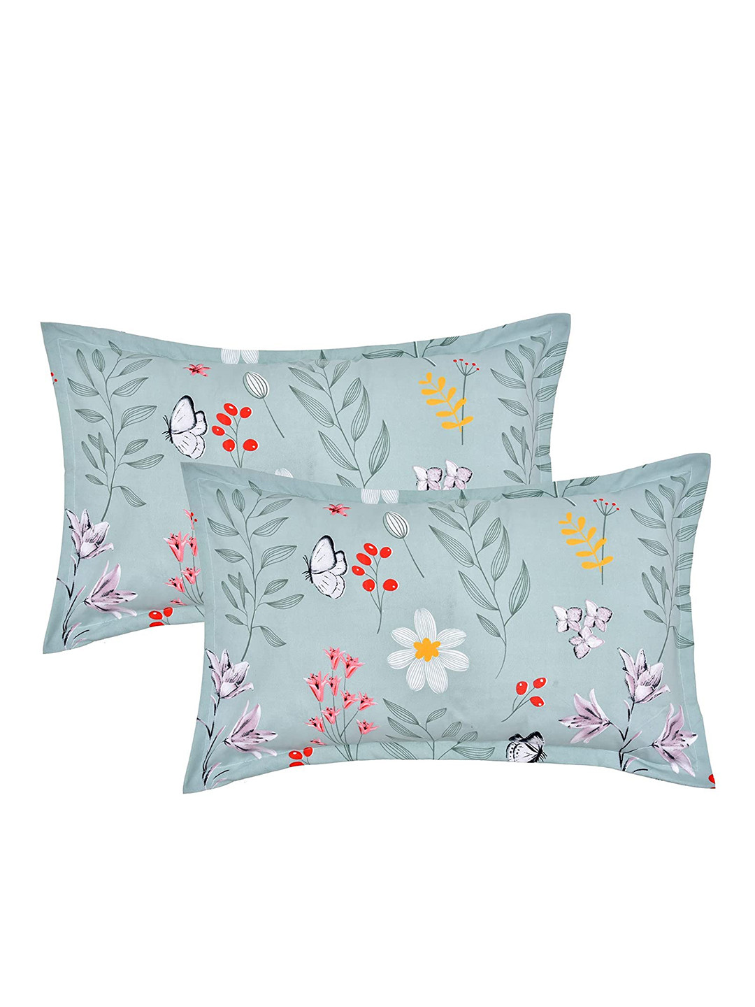RRC Green 2 Pieces Rectangle Pillow Covers