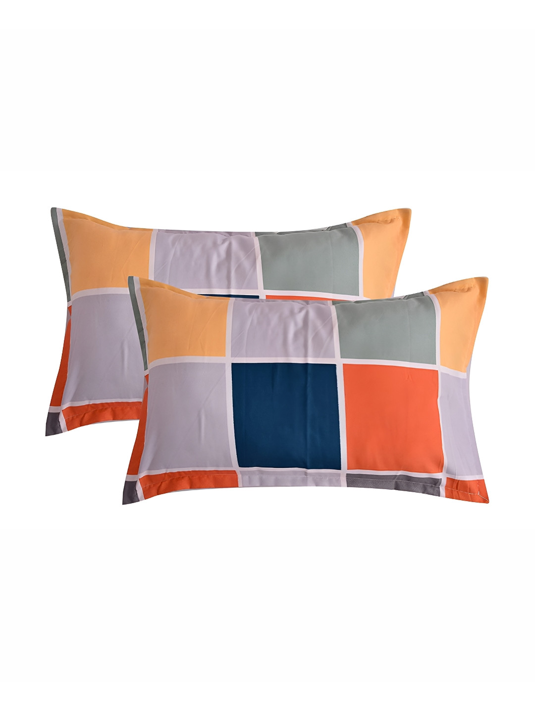 RRC Yellow & Orange 2 Pieces Rectangle Pillow Covers