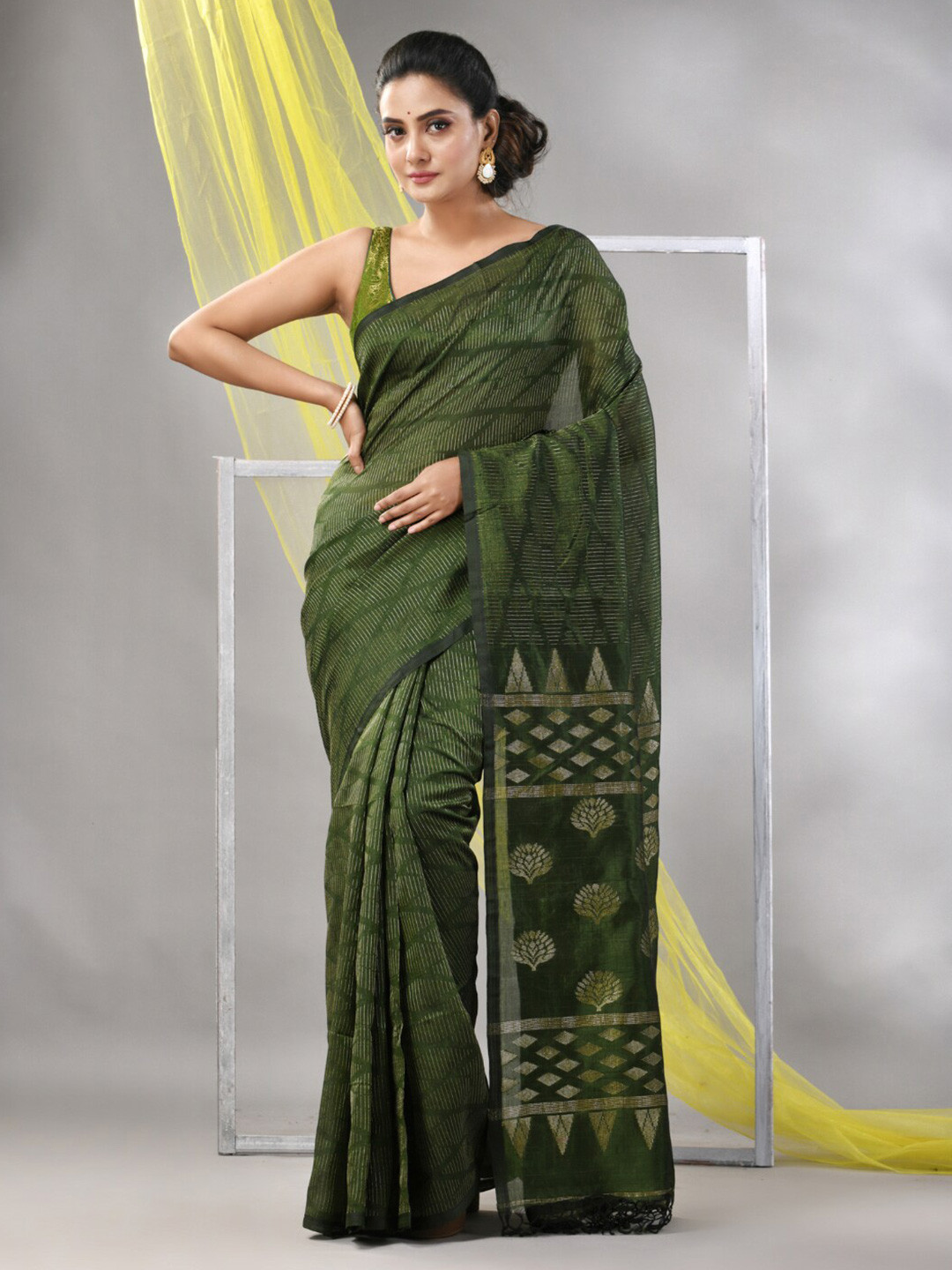 Charukriti Woven Design Zari Matka Soft Saree