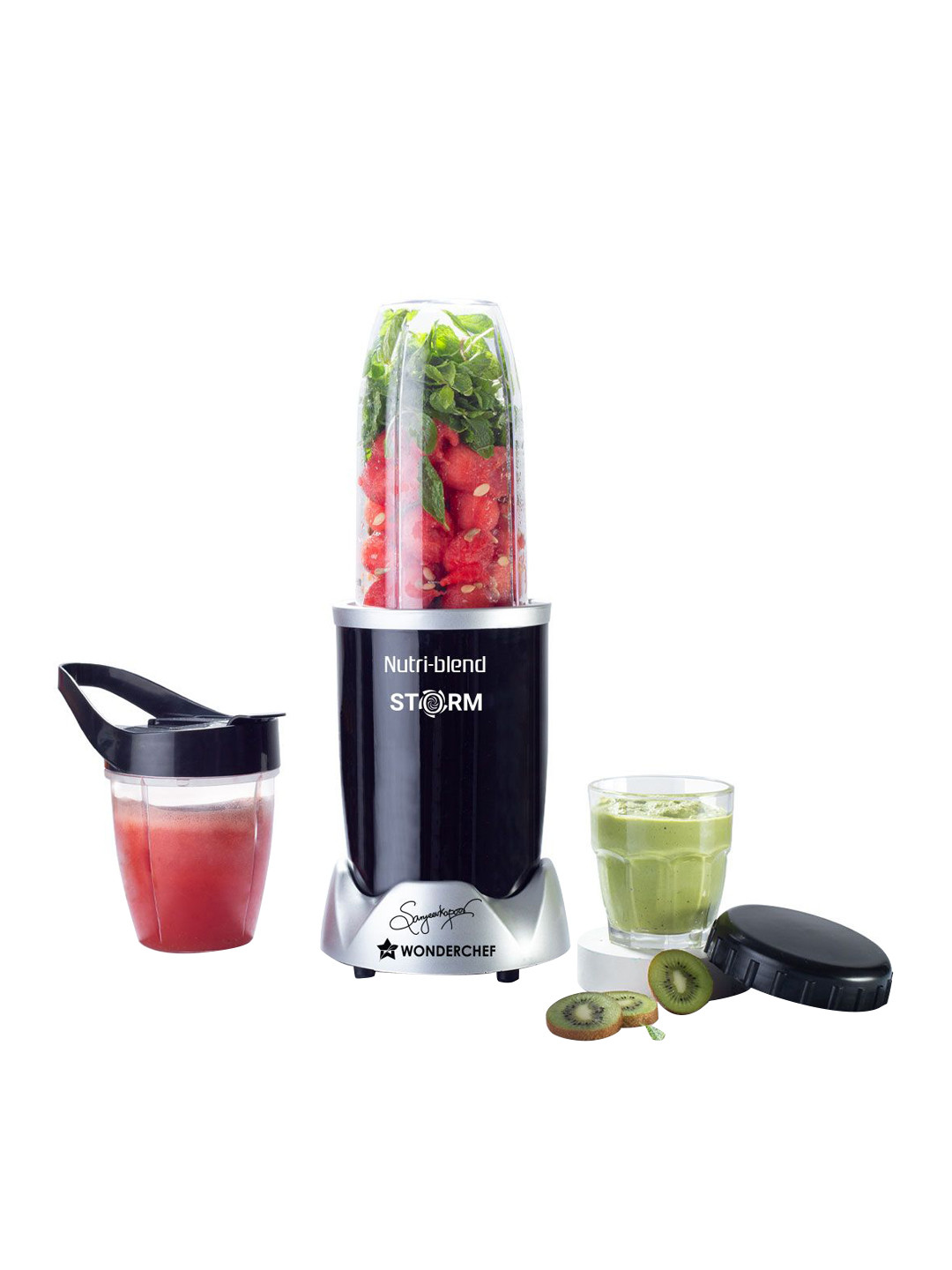 Wonderchef Nutri-Blend Storm Black Plastic Multi Function 2 Jars Wet and Dry Grinder-1200W