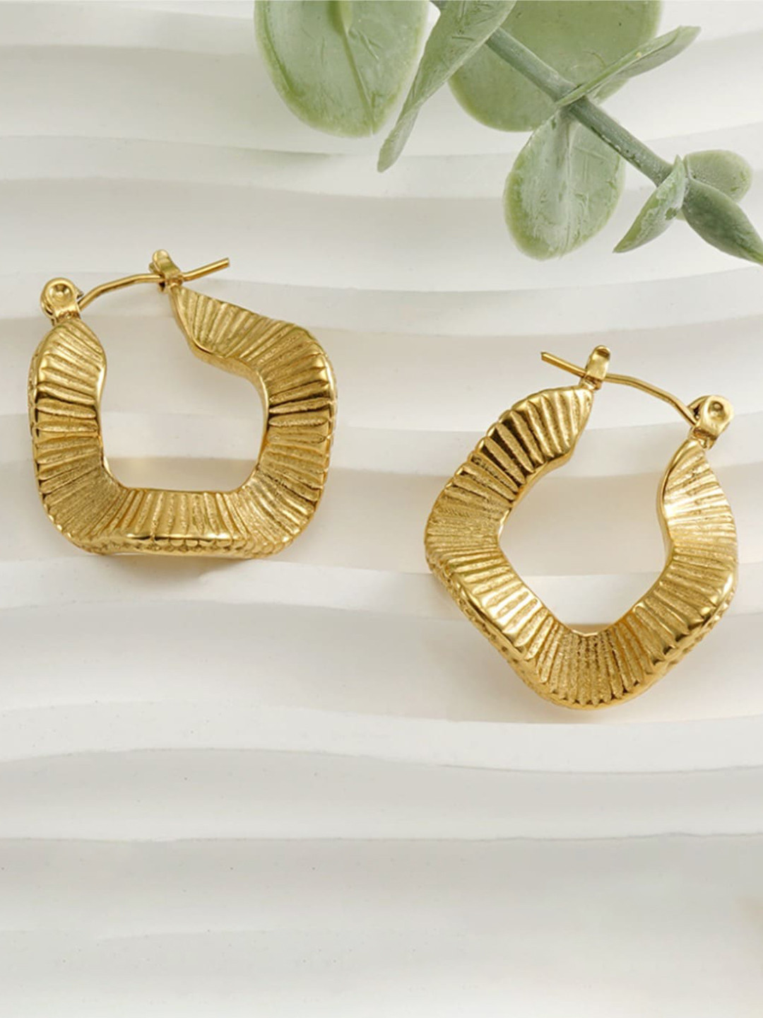 WHITE LIES Gold-Plated Hoop Earrings