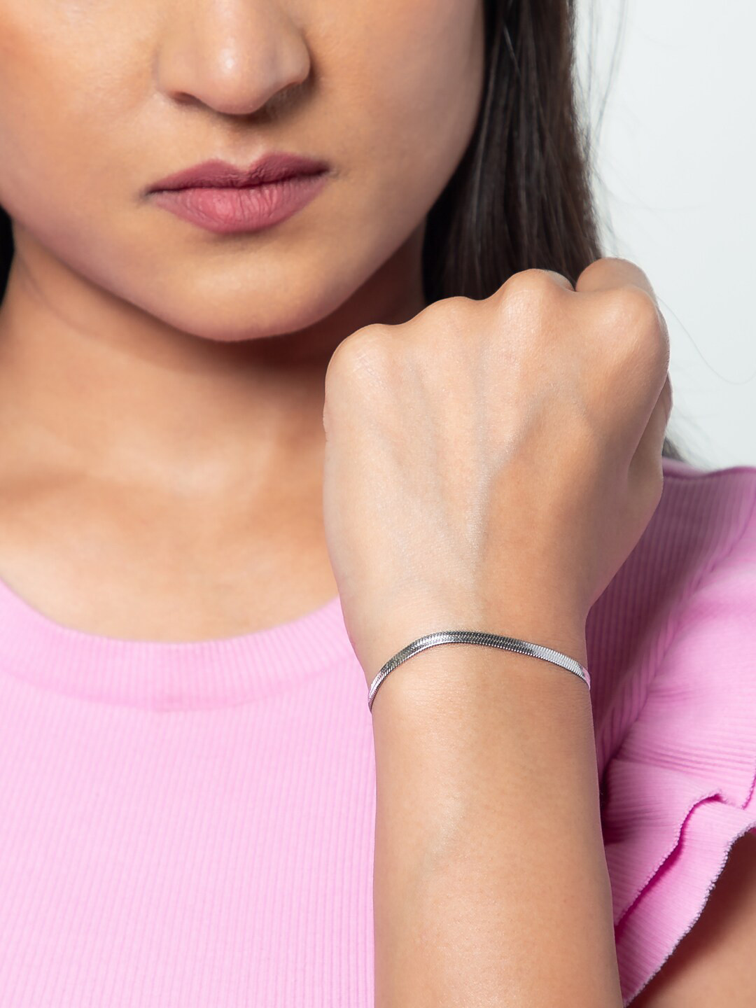 WHITE LIES Silver-Plated Link Bracelet