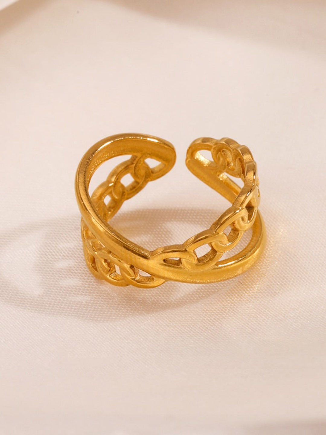 WHITE LIES Gold Plated Kia Finger Ring