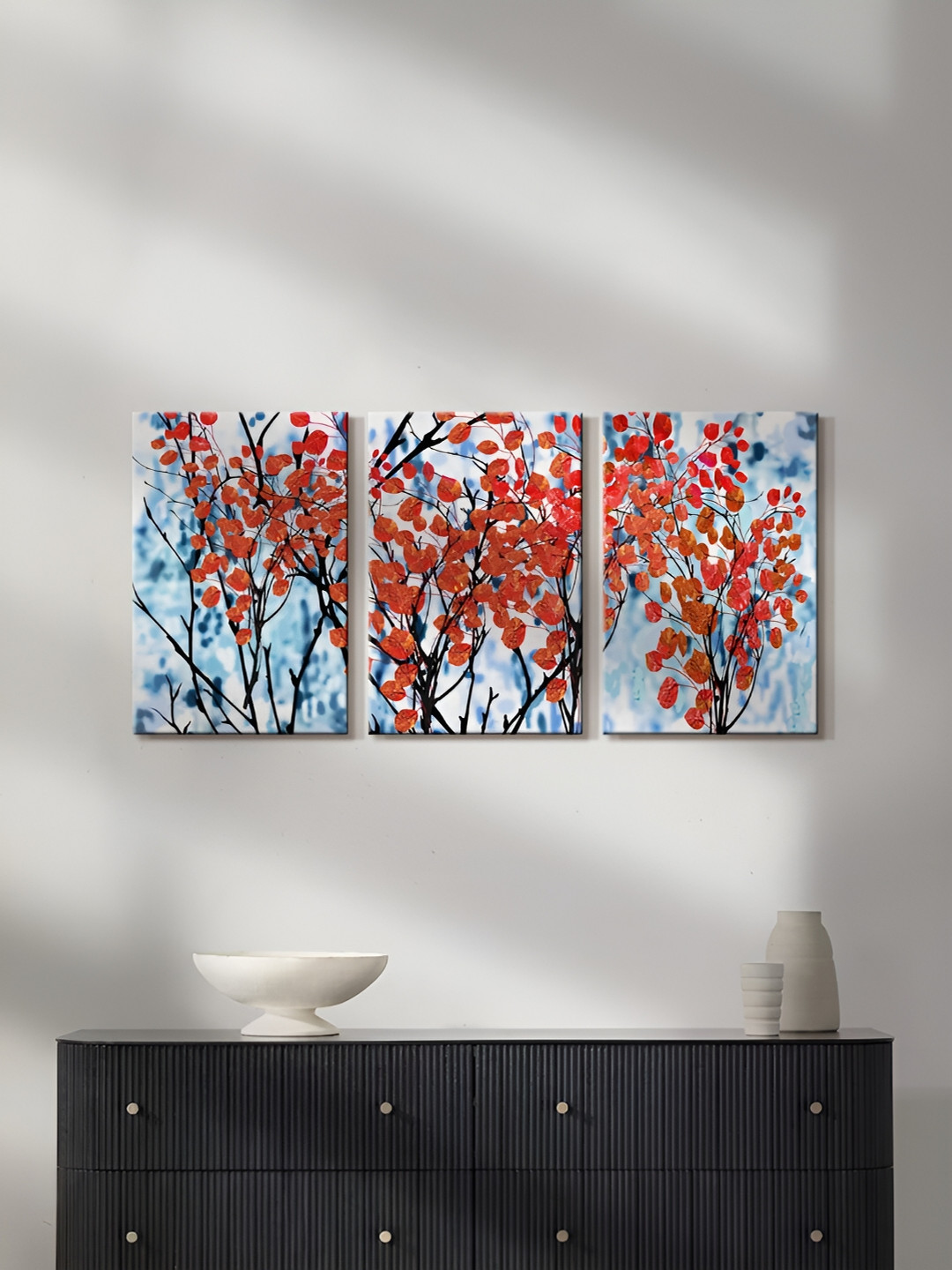 999Store Leaves Canvas 3 Piece Wall Rectangle Paintings Wall Art - 16 x 10 In