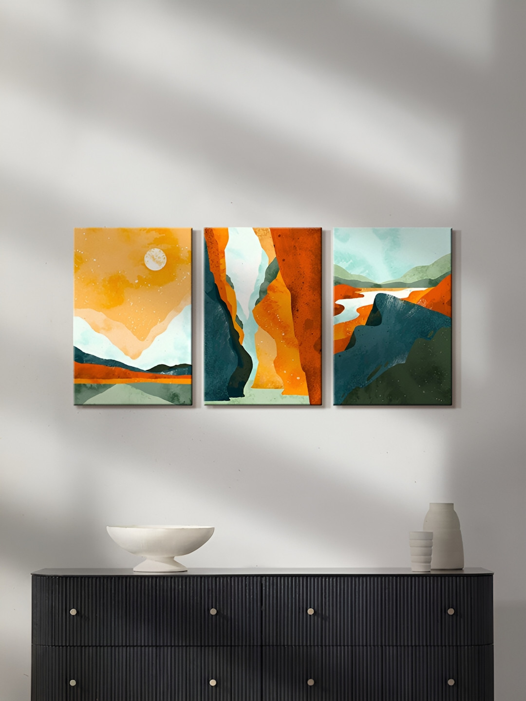 999Store Sunset Canvas 3 Pcs Wall Rectangle Paintings Wall Art - 16x10In