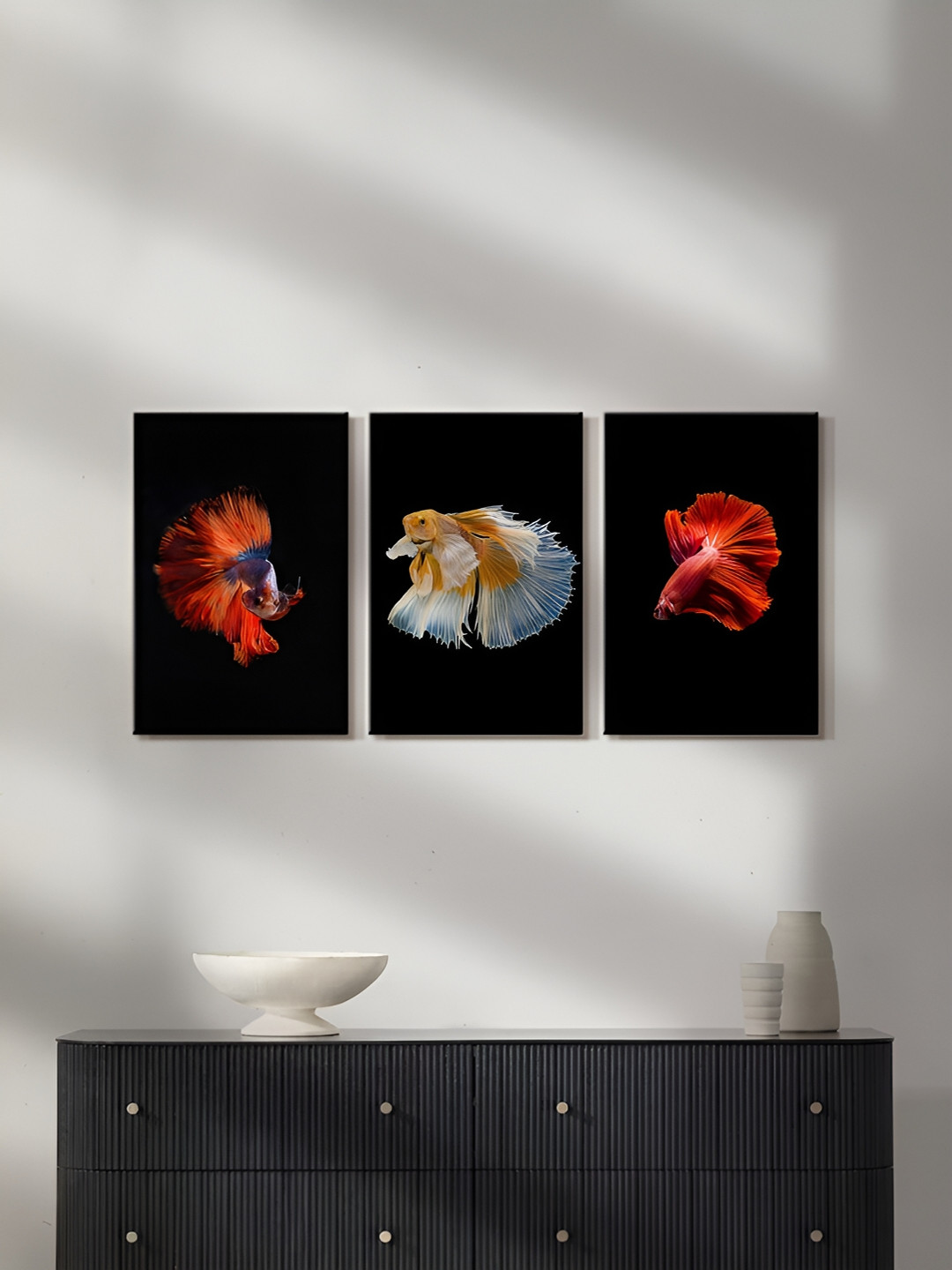 999Store Fish Wall Canvas 3 Pcs Wall Rectangle Paintings Wall Art - 16x10In
