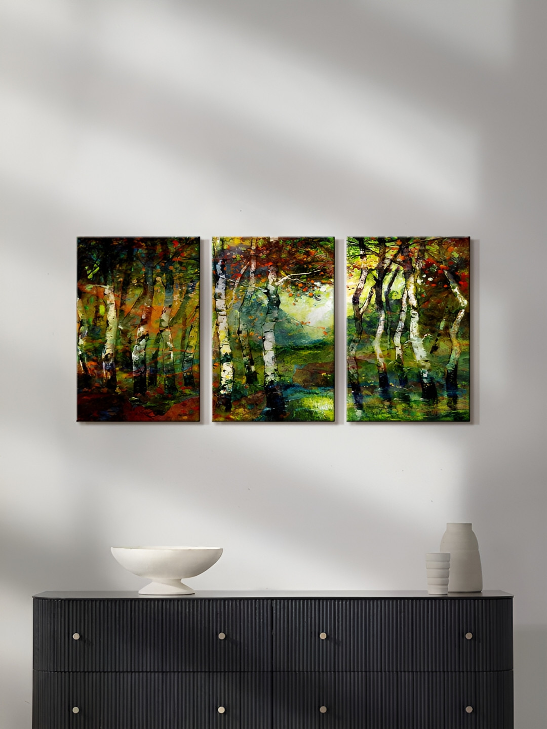 999Store Tree Canvas 3 Piece Wall Rectangle Paintings Wall Art - 16 x 10In