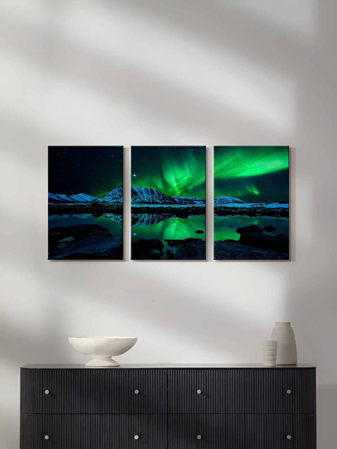 999Store Green & Blue 3 Piece Canvas Painting Wall Arts