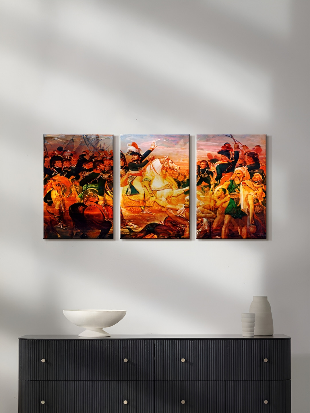 999Store Historical War Canvas 3 Piece Wall Rectangle Paintings Wall Art -16 x 10In