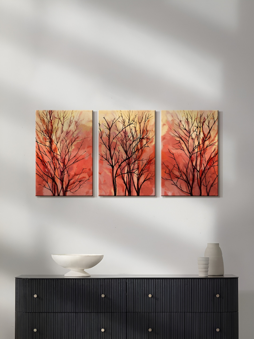 999Store Galhos Secos Canvas 3 Pcs Wall Rectangle Paintings Wall Art -16 x 10In