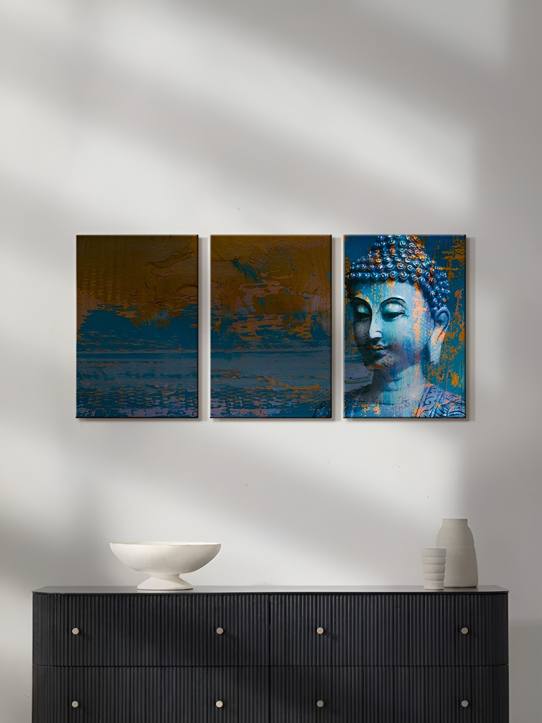 999Store Buddha Canvas 3 Piece Wall Rectangle Paintings Wall Art -16 x 10In