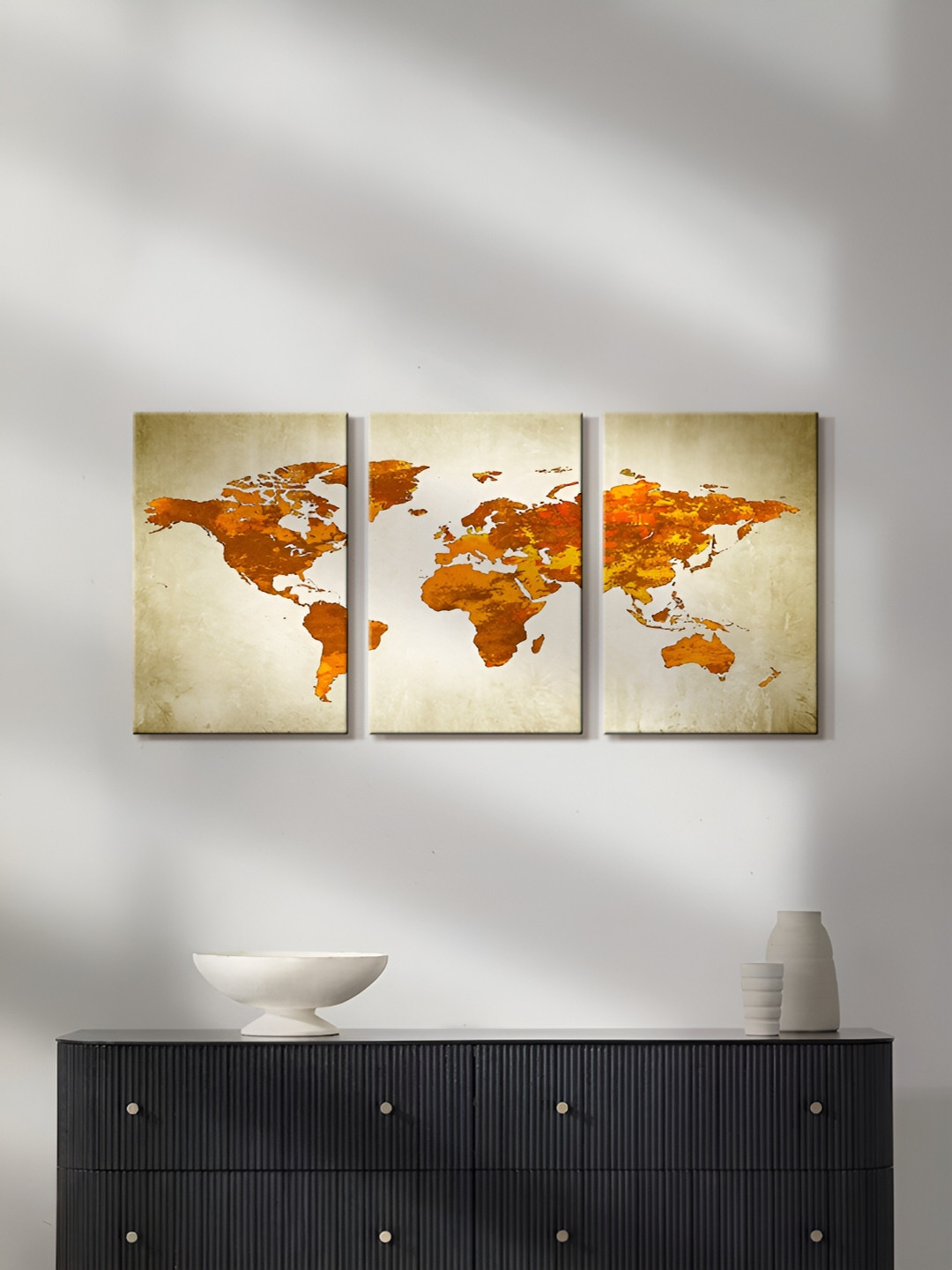 999Store World Map Canvas 3 Piece Wall Rectangle Paintings Wall Art - 16In x 10In