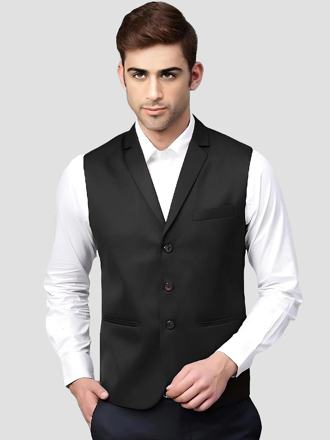 BAESD Slim Fit Satin Waistcoat