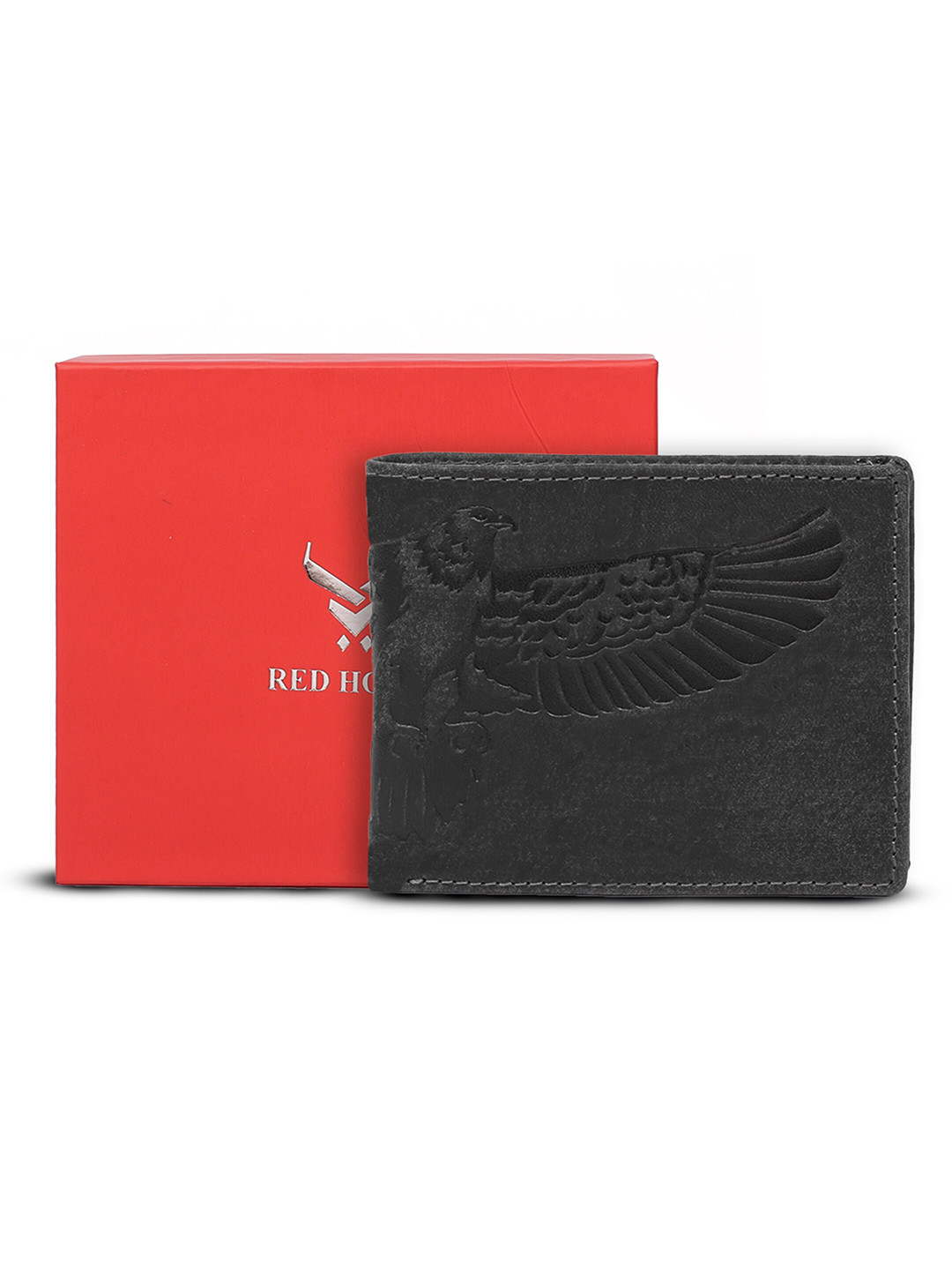 REDHORNS Men Animal Printed Embossed Design Leather RFID Two Fold Wallet