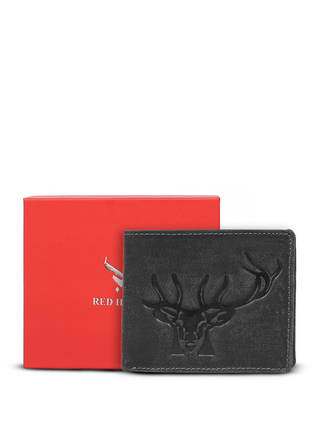 REDHORNS Men Graphic Printed Leather Two Fold Wallet
