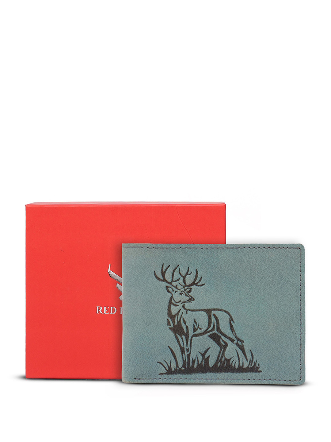 REDHORNS Men Graphic Embossed Leather Two Fold Wallet