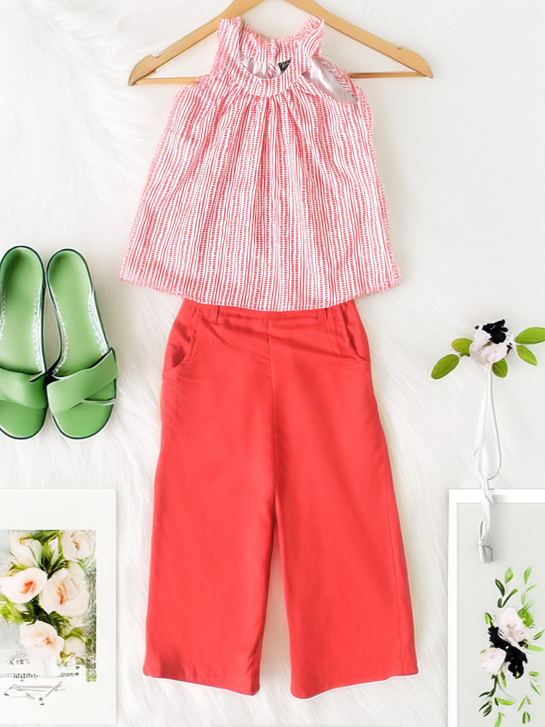 BAESD Cotton Striped Top with Trousers