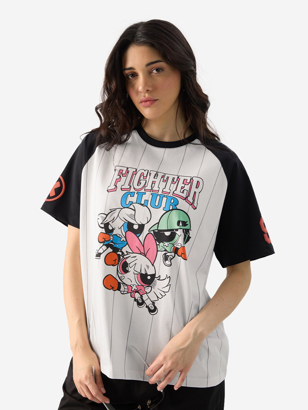 The Souled Store Powerpuff Girls Graphic Printed Cotton T-shirt