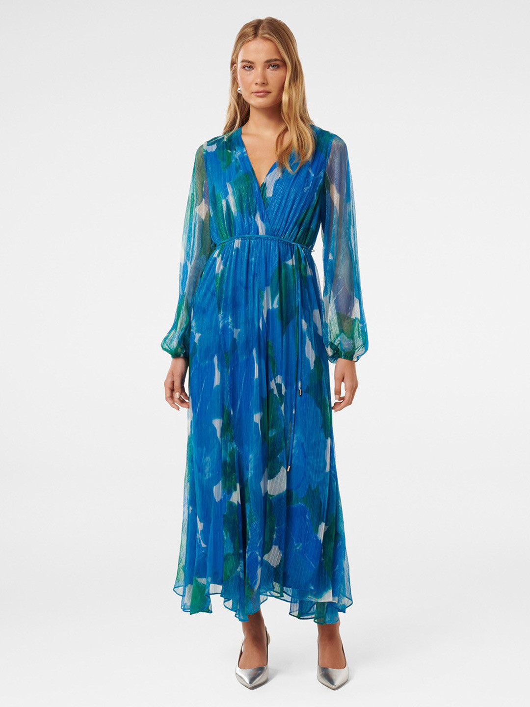 Forever New Floral Printed V-Neck Maxi Dress