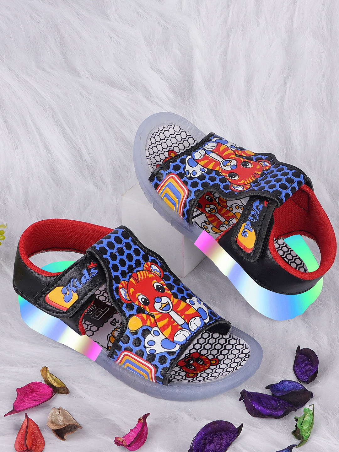 BAESD Infants Dancing Led Light Cat Character Sports Sandals