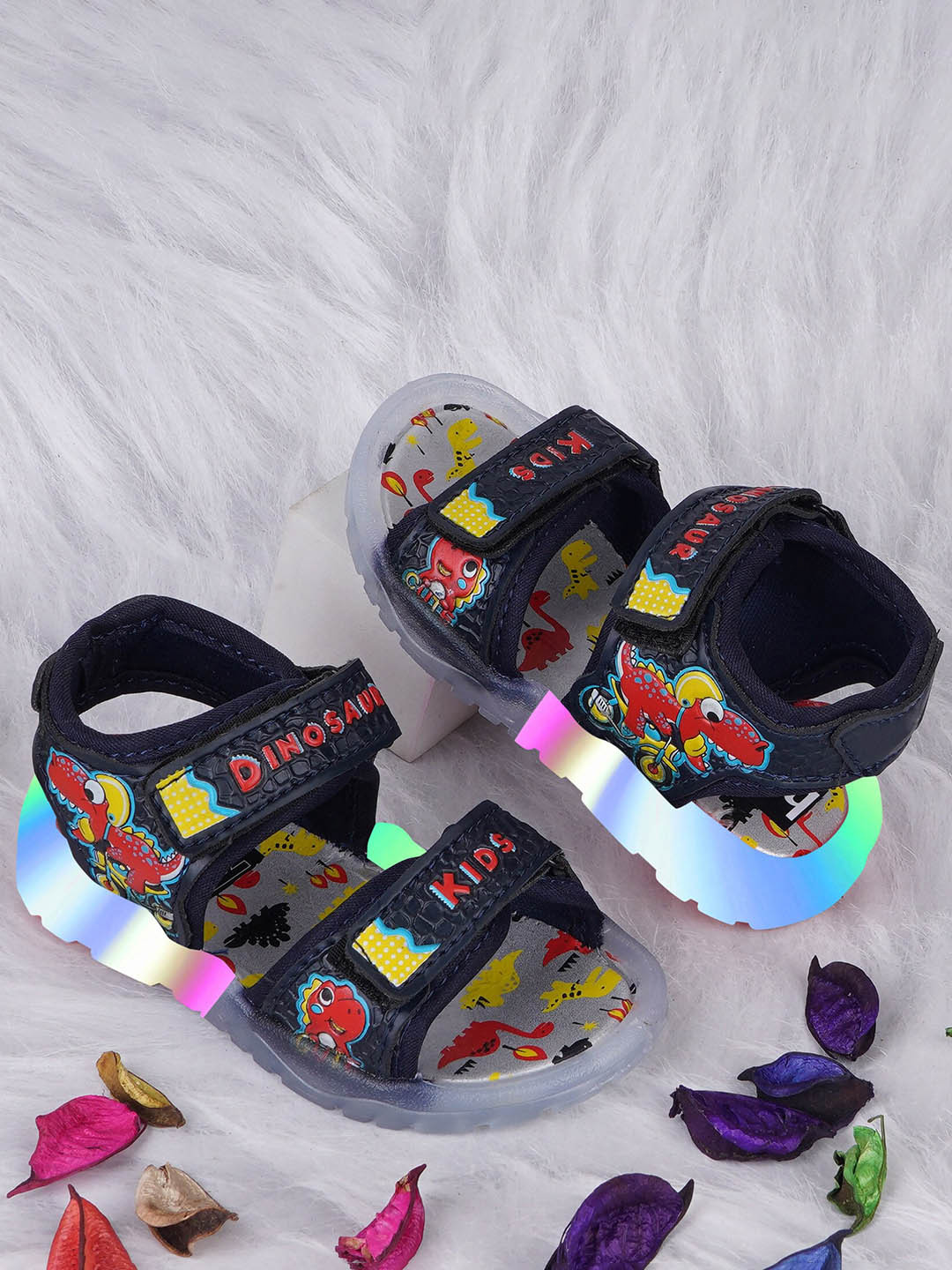 BAESD Infants Dancing Led Light Dinosaur Character Sports Sandals