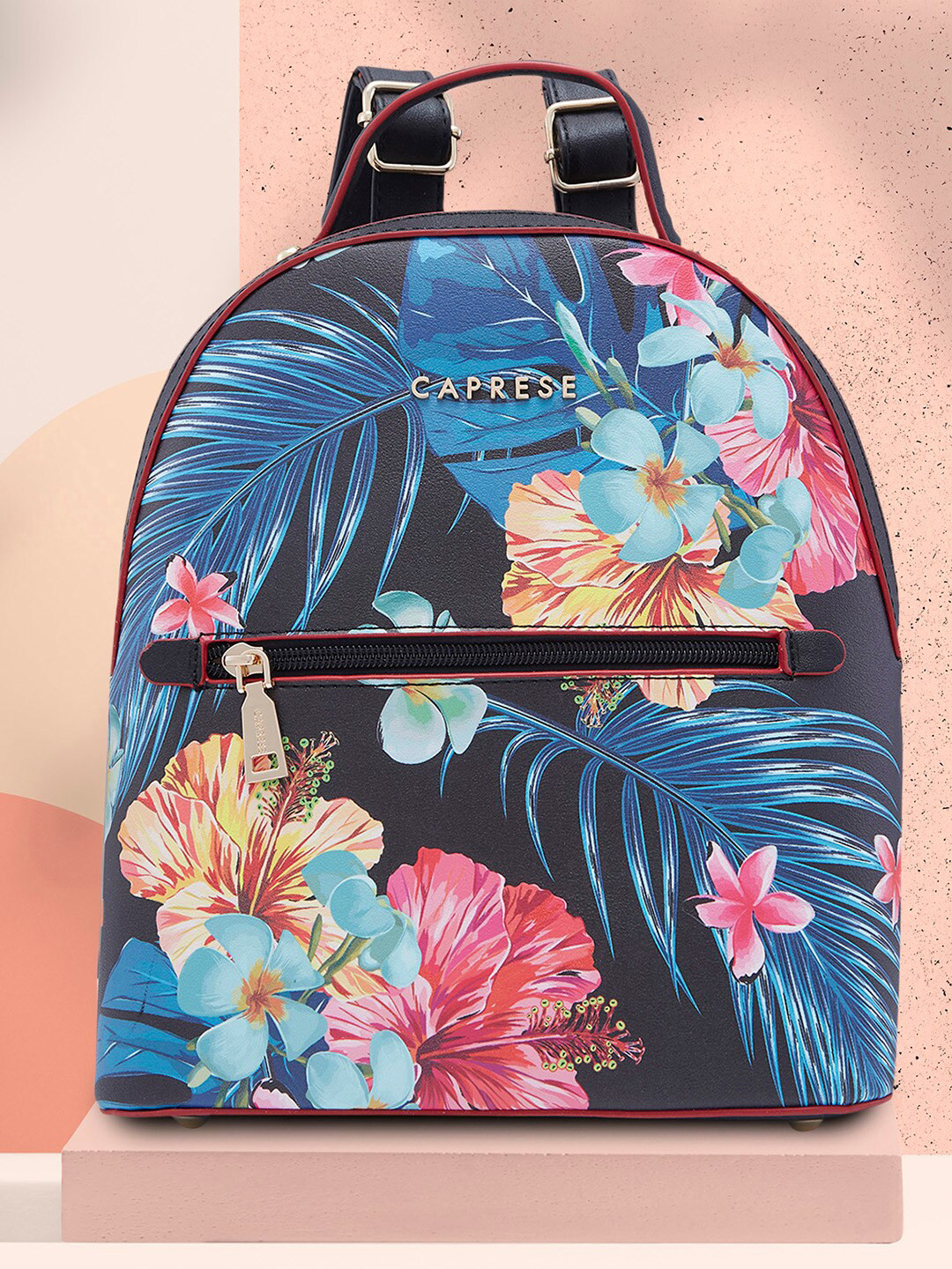 Caprese Renee Women Black Medium Backpack