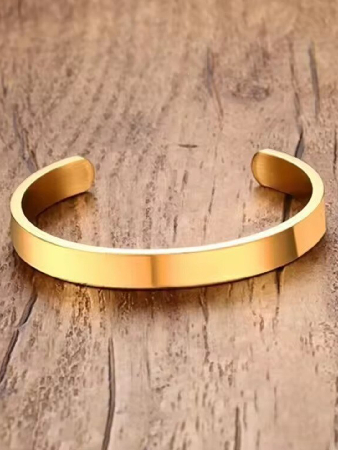 MEENAZ Men Anti Tarnish Gold-Plated Cuff Bracelet