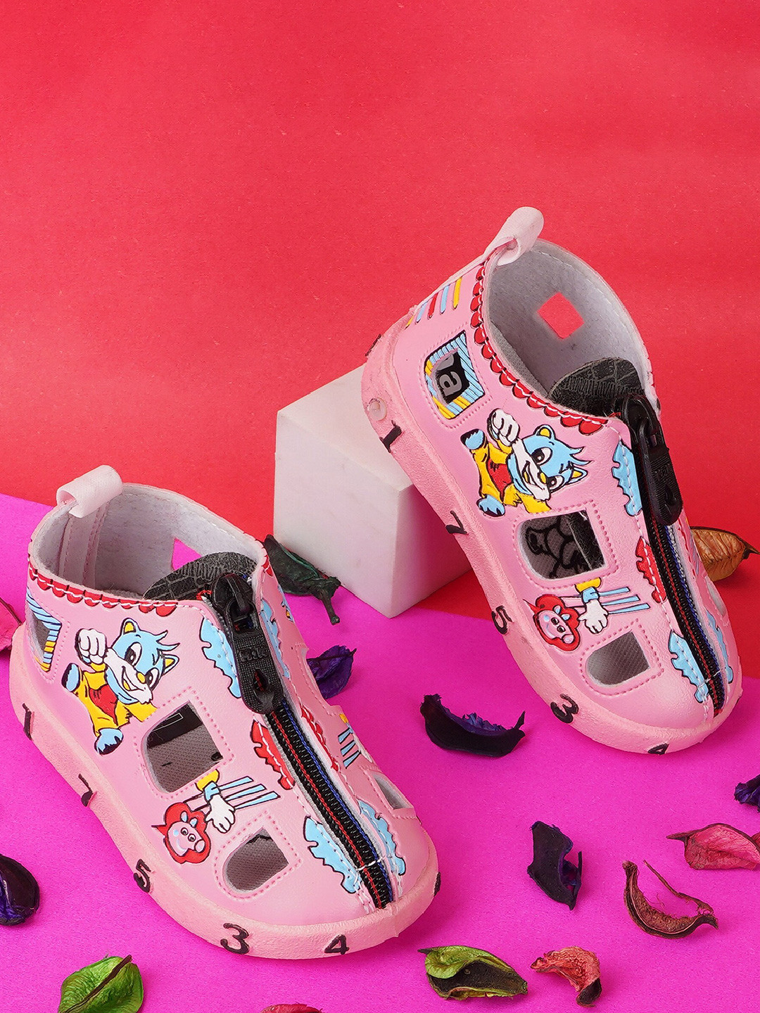 BAESD Kids Cat Printed Musical Shoe-Style Sandals