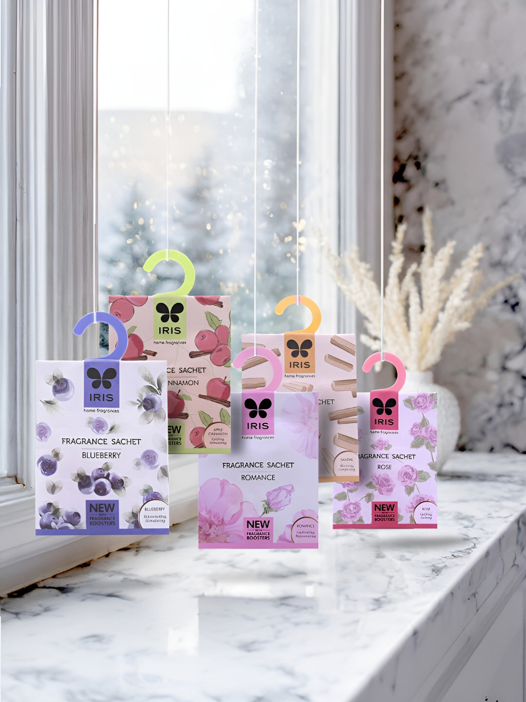 Iris 5 Pcs Blueberry, Rose, Romance, Apple cinnamon & sandal Home Fragrances