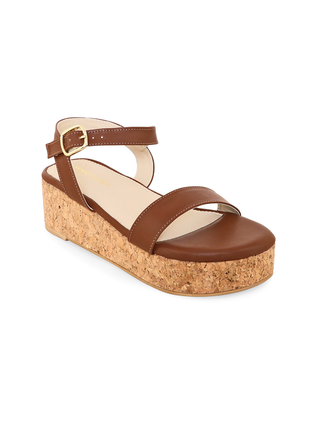 Kenneth Cole Open Toe Flatform Heels with Buckles