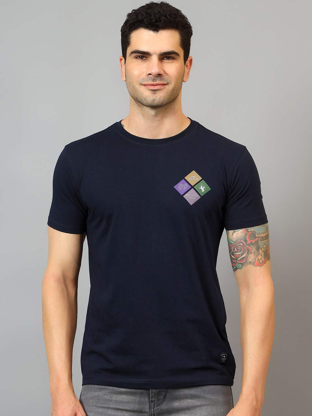 Cantabil Graphic Printed Round Neck T-shirt