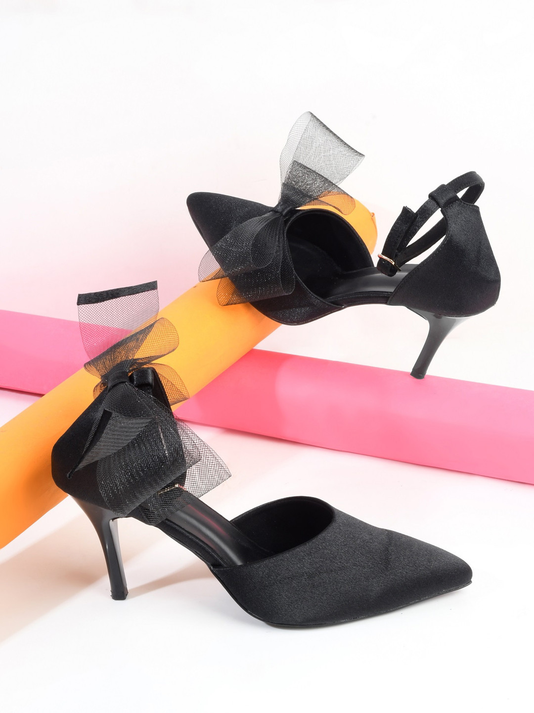 THE WHITE POLE Bow Detail Stiletto Heels