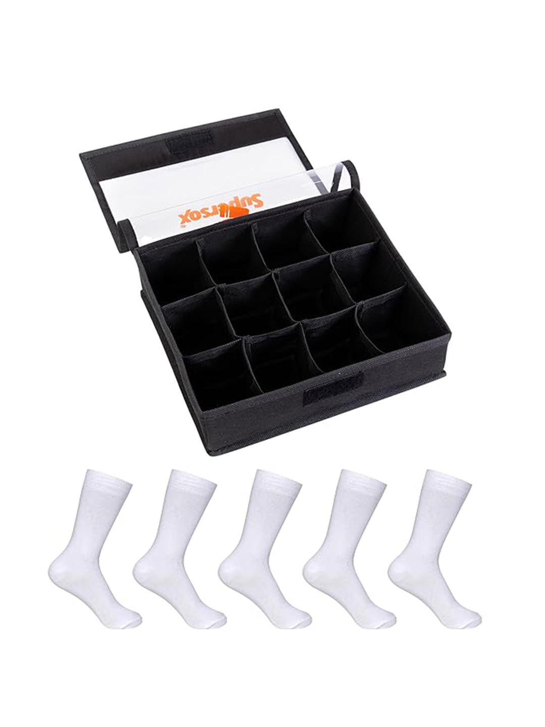 Supersox Kids Pack Of 5 Calf Length Socks With Organizer