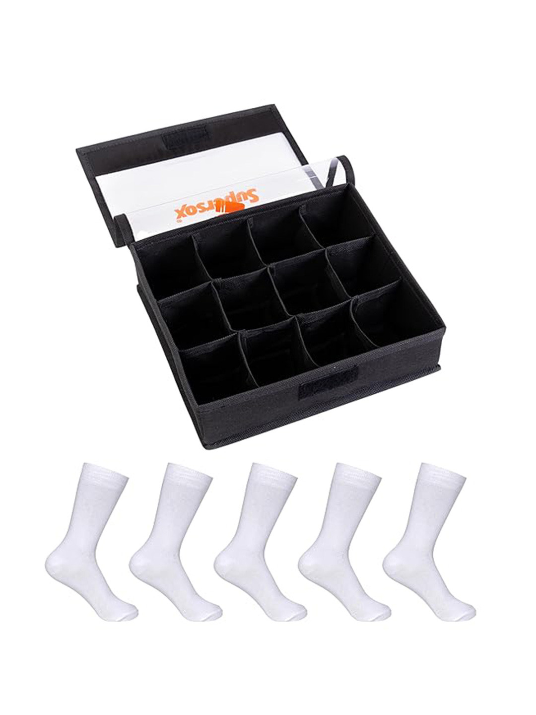 Supersox Kids Pack Of 5 Calf Length Socks With Organizer