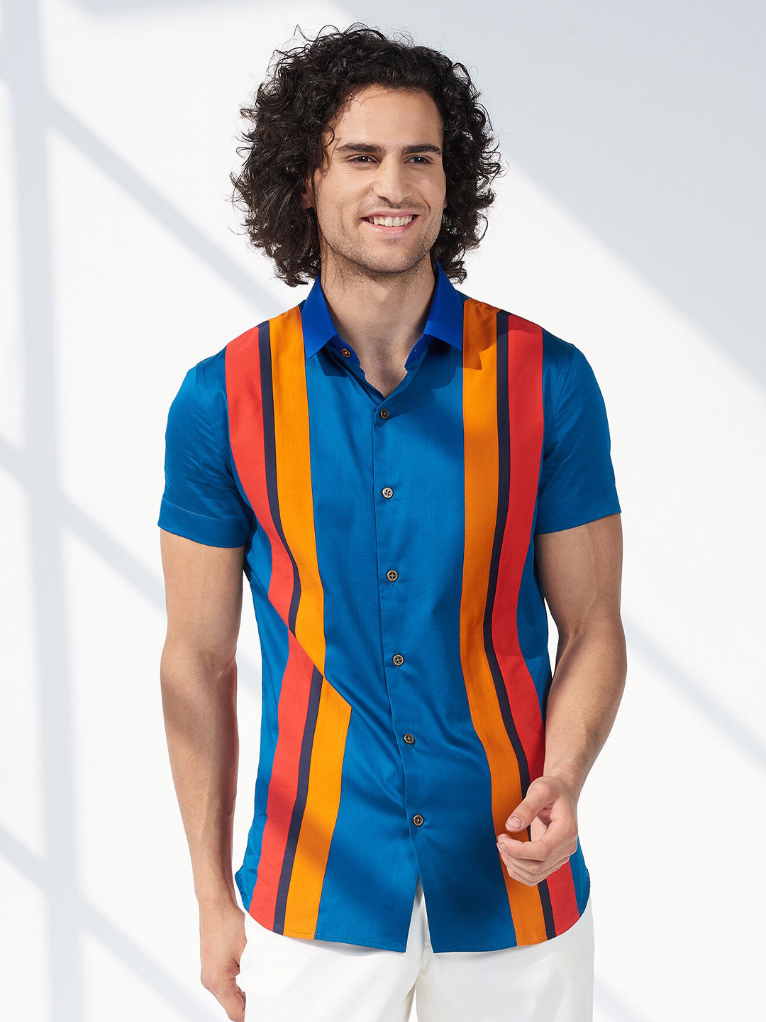 SEVENDC Premium Colourblocked Cotton Casual Shirt