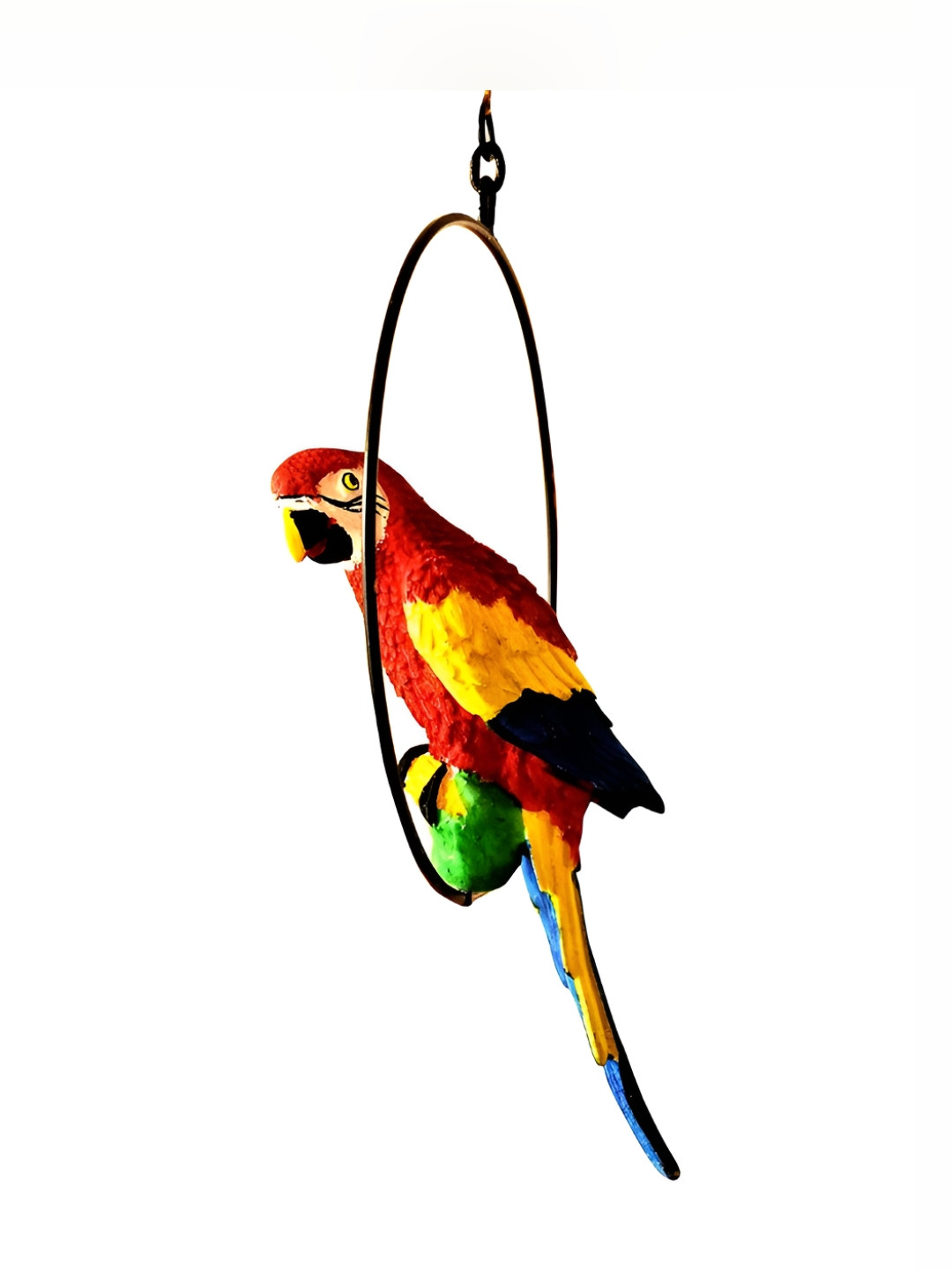 Mariner's Creation Fengsui Parrot Red Polyresin Glossy Living Room Medium Showpiece - 7.9 Inches