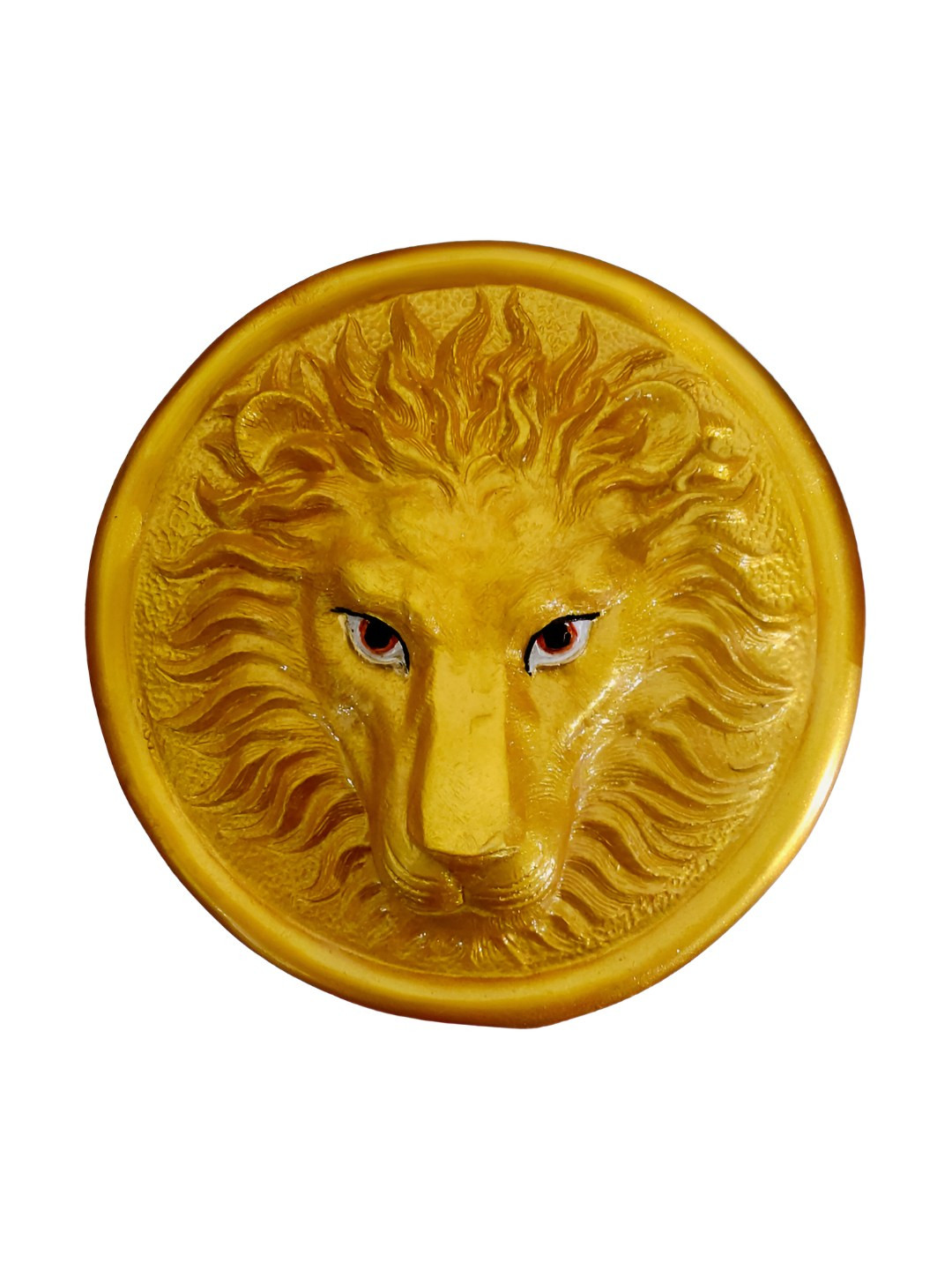 Mariner's Creation Lion Face Gold Polyresin Matte Garden Medium Showpiece - 10.6 Inches