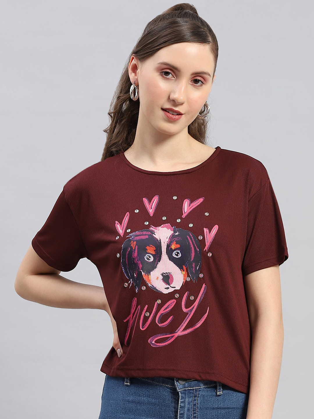Monte Carlo Graphic Print Extended Sleeves Regular Top