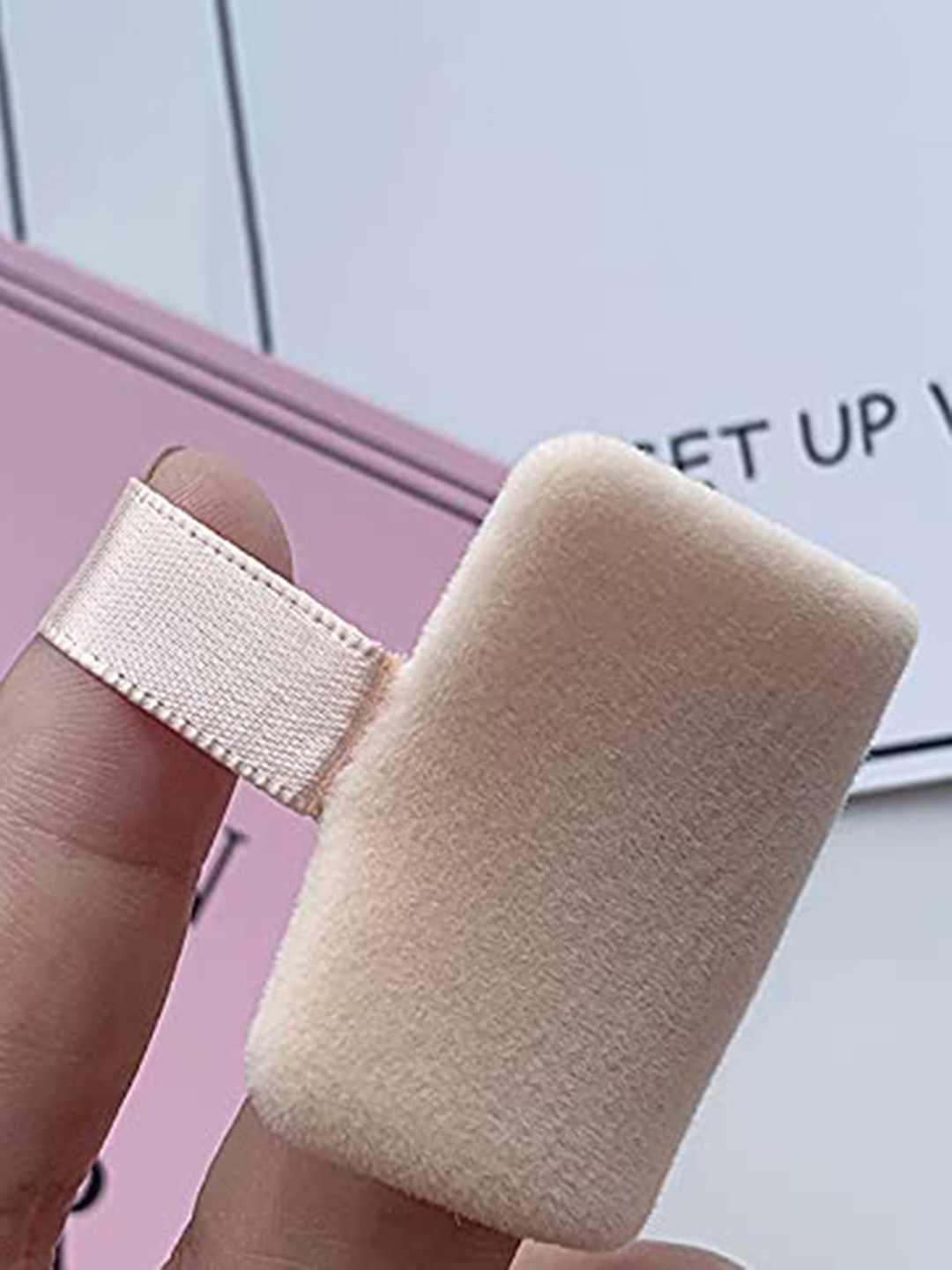 Facejewel Set Of 6 Round Square & Pizza & Makeup Face Powder Puffs