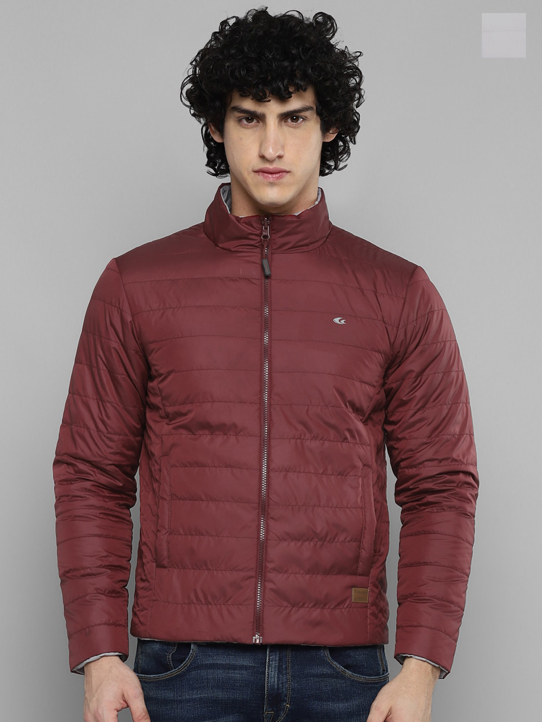 Allen Cooper Mock Collar Reversible Padded Jacket