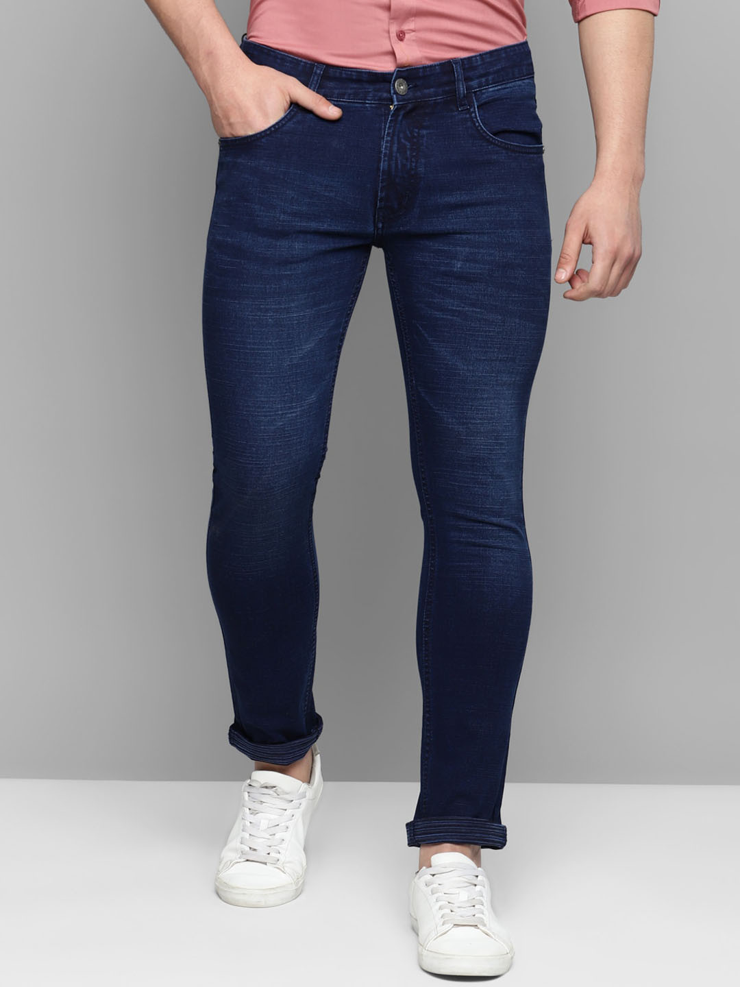 Allen Cooper Men Mid-Rise Clean Look Light Fade Stretchable Jeans