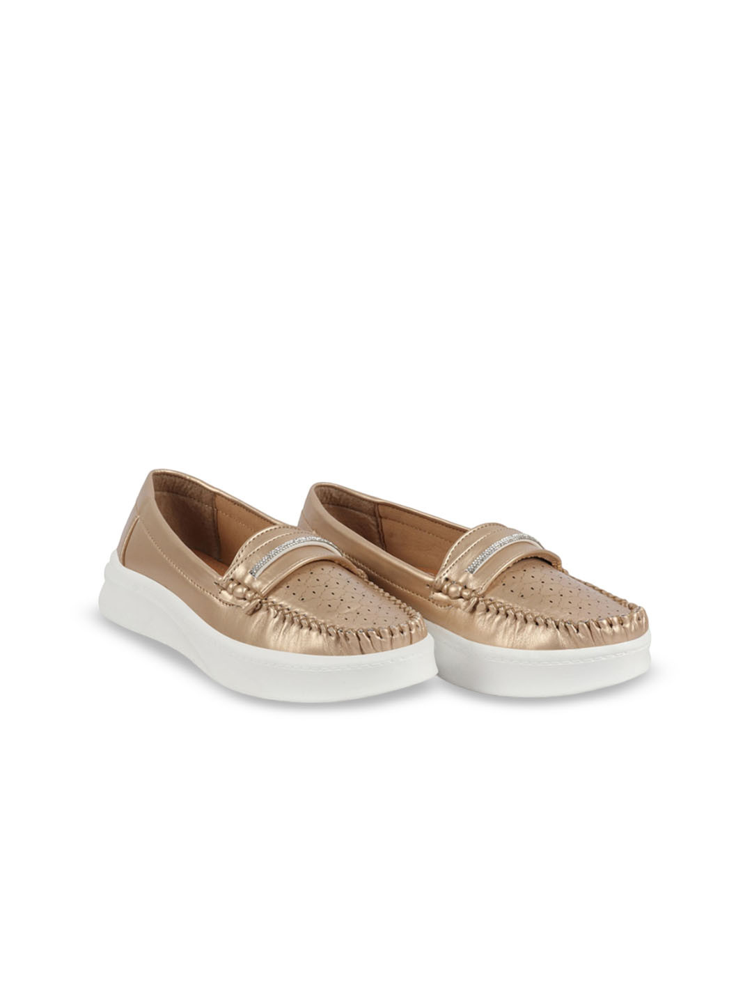 FAUSTO Women Perforated Penny Loafers