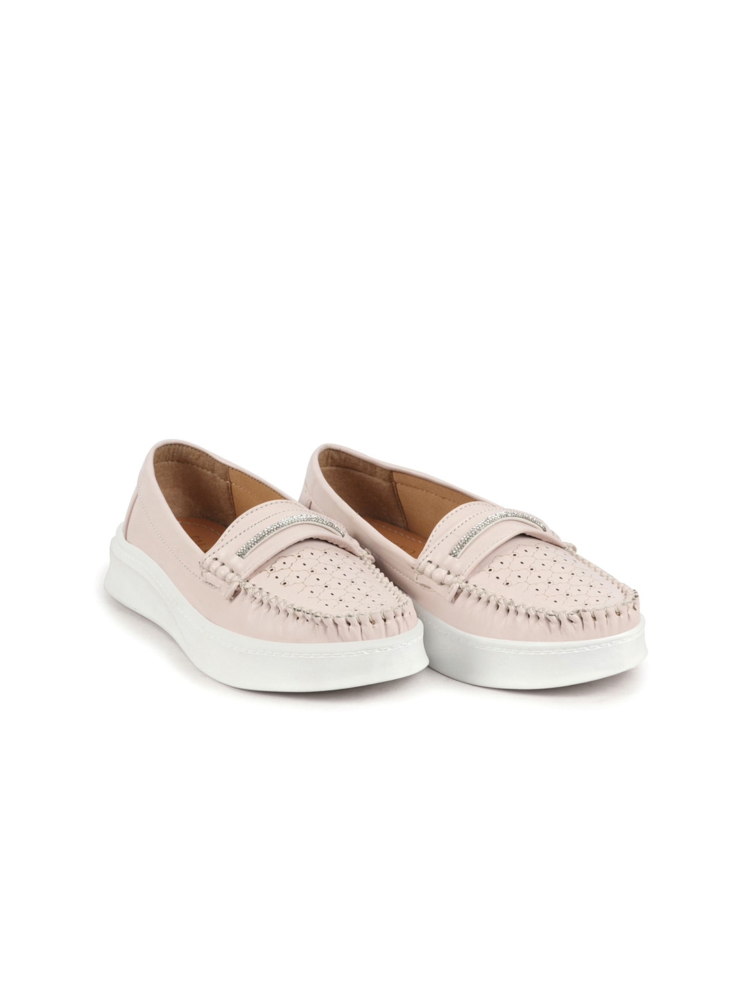 FAUSTO Women Perforated Penny Loafers