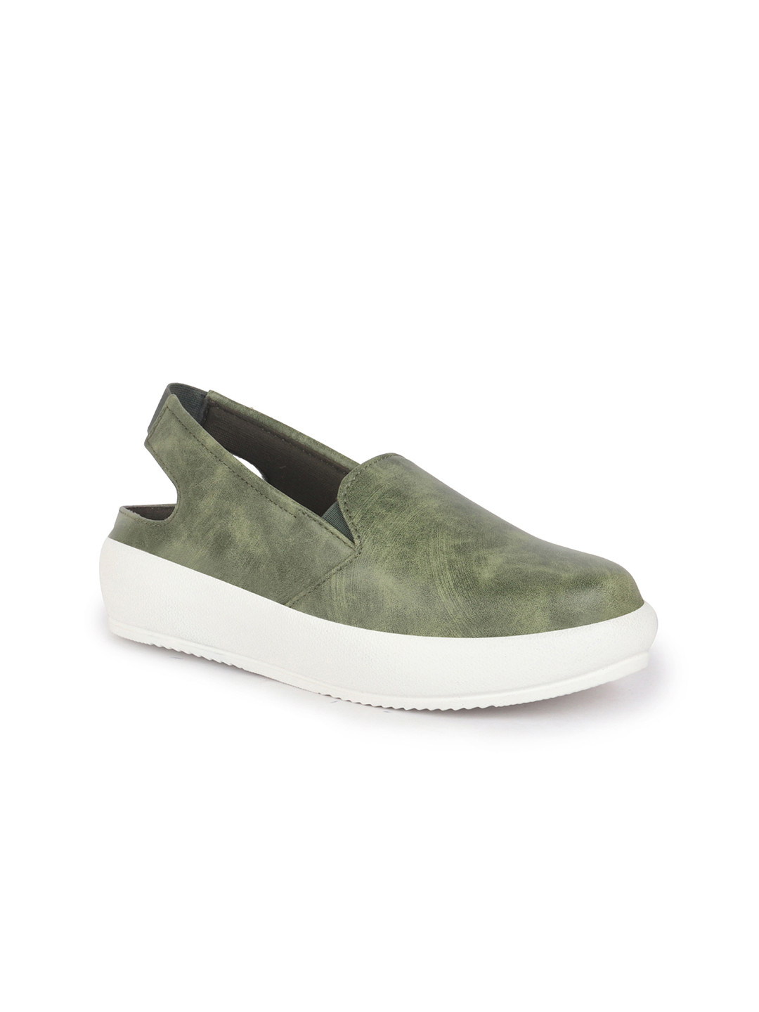 FAUSTO Women Textured Flatform Heeled Slip-On Sneakers