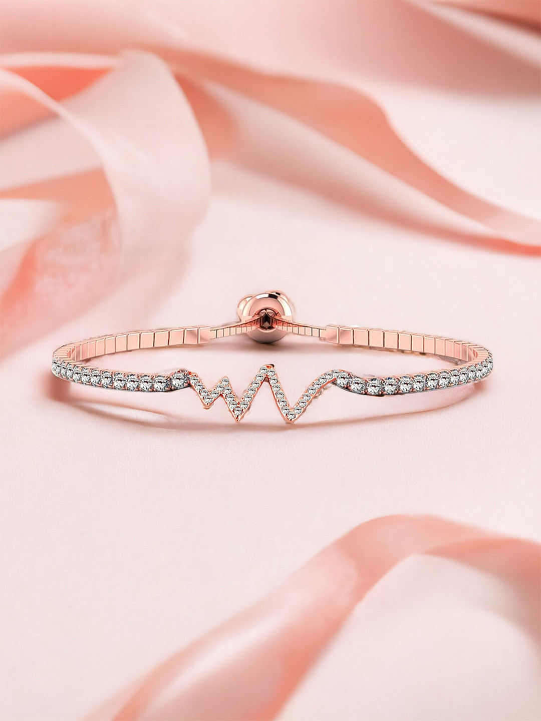 LUCKY JEWELLERY Rose Gold-Plated Link Bracelet