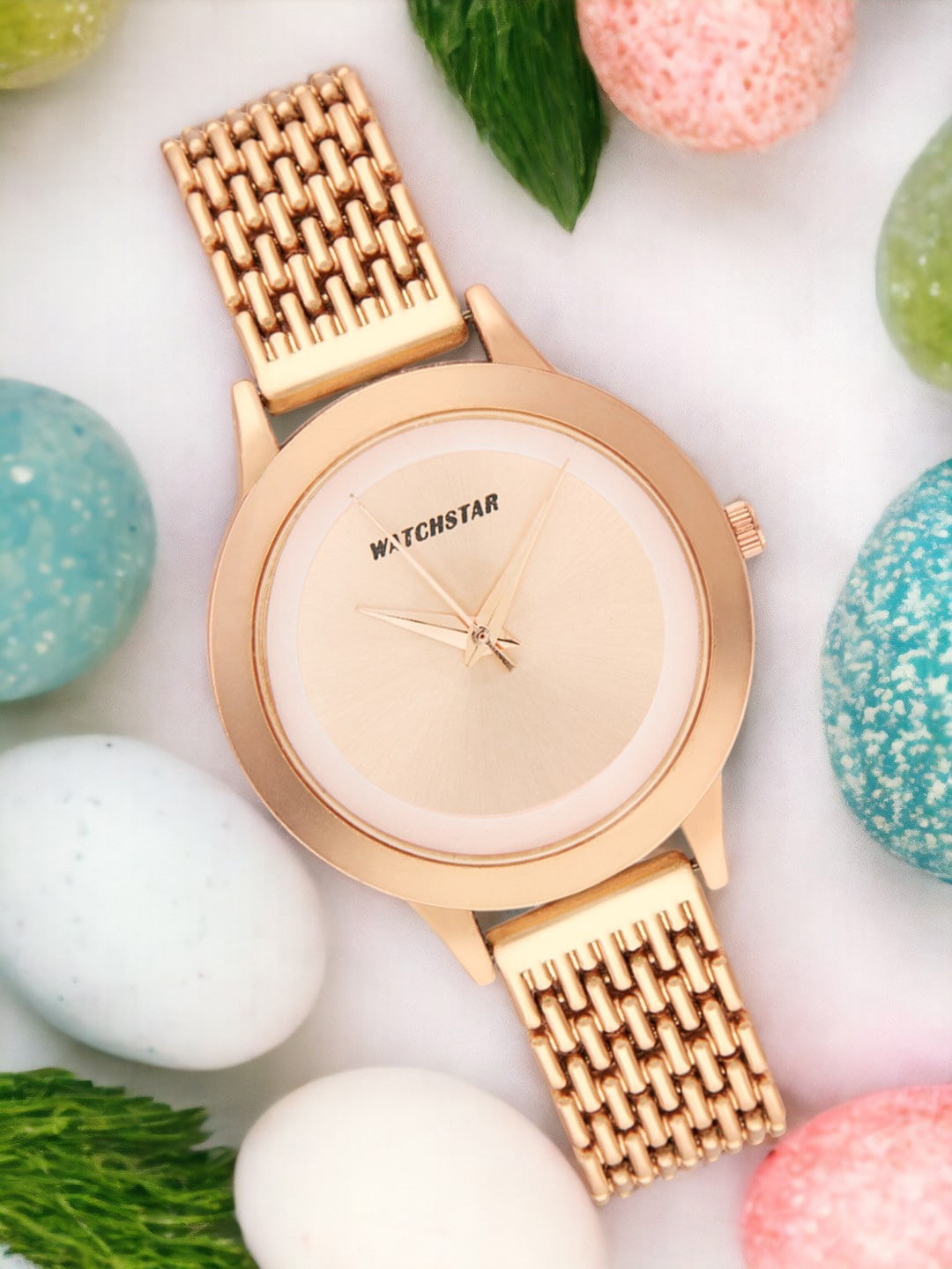 WATCHSTAR Women Stainless Steel Bracelet Style Straps Analogue Watch Laxi copperDL