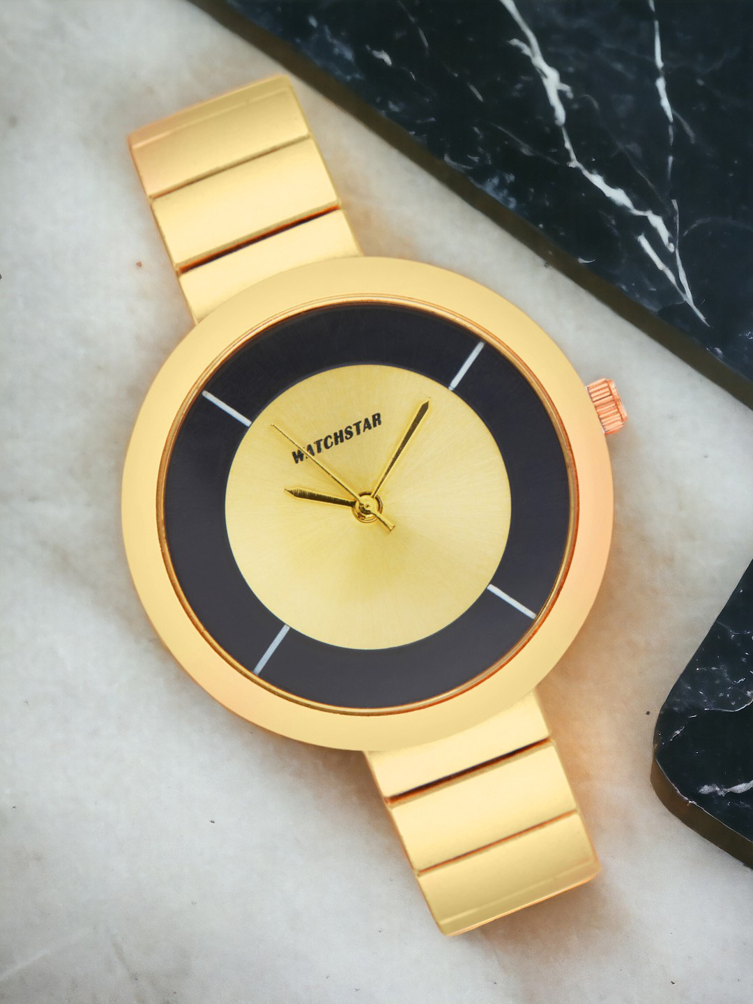 WATCHSTAR Color Watch Women Textured Dial & Stainless Steel Straps Analogue Mate GoldDL